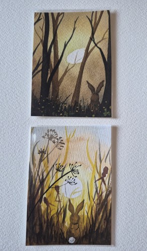 Two aceo original - two, watercolour
