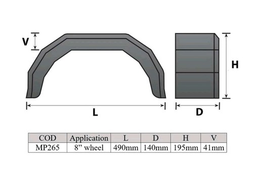 Pair plastic mudguard trailer - pair,