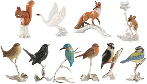 Bird animal ornament silver - ornament,