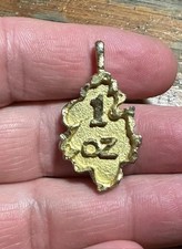 Nugget Pendant Charm 1 OZ Gold
