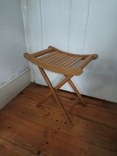 Vintage Folding Slat Top Wooden Stool