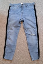 River Island Molly faded ripped distressed side stripe denim jeans jeggins