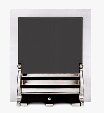 REPLACEMENT DUET GAS FIRE CHROME CAST IRON 16" FRET 3 PIECE MAGNETIC TRIM