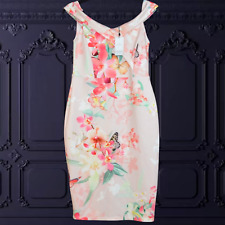 £85 LIPSY LONDON SZE 8 FLORAL PINK DRESS WEDDING XMAS PARTY HOLIDAY RACES CLUB