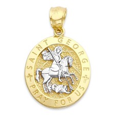 14k Solid Two-Tone Gold Saint