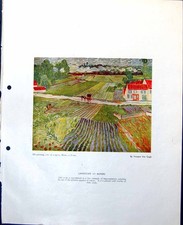 Antique Old Print Landscape