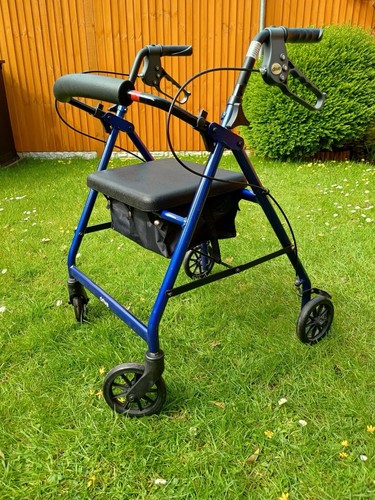 Walker rollator blue - blue, folding