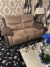 Beautiful 3 seater/and 2 seater 2 tone grey velvet incline sofa set