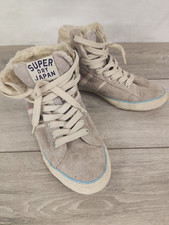 Superdry Japan No 10 Hi Top Trainers Pink Suede Wool  Lined Boots UK 5 EUR 38