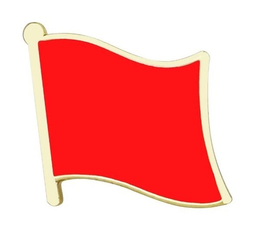 Red flag badge metal pin - flag,