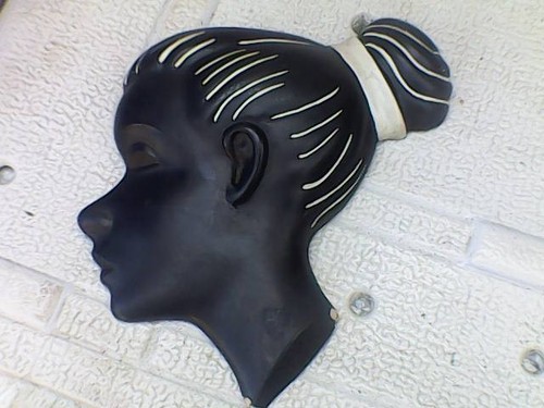 Vintage chalkware african - chalkware,