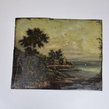 Antique 19thC Oil On Metal