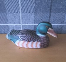 Vintage Good Hand Carved Wooden Decoy Duck Charming Interior Design Desk Mascot