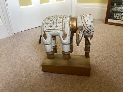 Vintage wooden carved - wooden, elephant