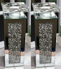 Set of 2 Tall Pillar Diamante