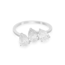 Three Stone Pear Cut Diamond