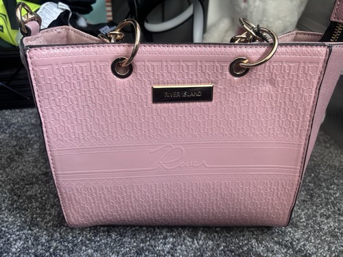 River island pink logo faux - pink,