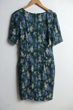 Hobbs Womens Pure Silk Floral Occasion Dress - Green - Size 10 (i41)