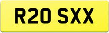 R20 SXX CAR REG NUMBER PLATE