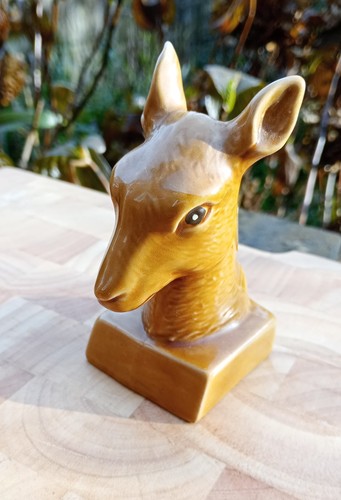 Vintage pottery deer head - deer,