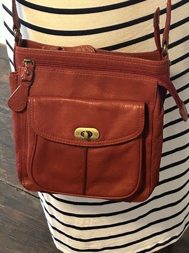 Clarks red leather crossbody - red,