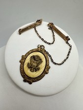 Victorian Gold Filled Watch Fob Chain Pin Charles +VTG WW2 Pendant Repair Read