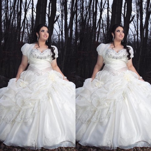 Plus size wedding dresses puff - plus,
