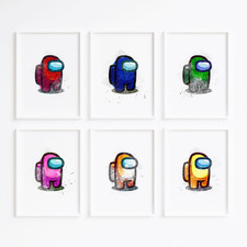 Among Us Character Art Posters/Prints, Kids, Bedroom, Wall Art, Gift
