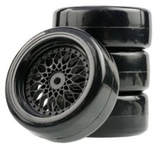1/10 RC 26mm Drift Car wheel & tyre set. Professional Quality 12mm Hex fitting