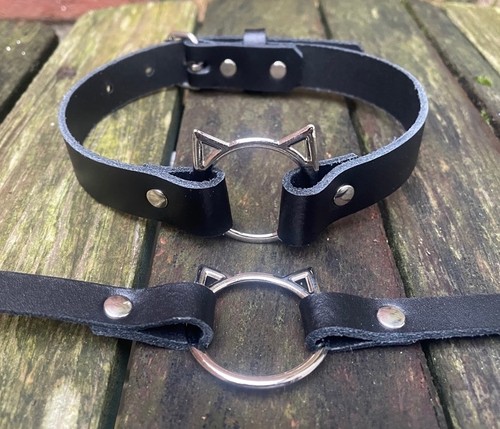 Real leather cat - , head