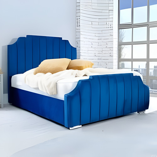 Crown panel bed frame - panel, plush