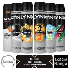 Lynx XXL Anti-Perspirant 72-Hour Sweat Protection Deodorant Spray 250ml, 3 Pack