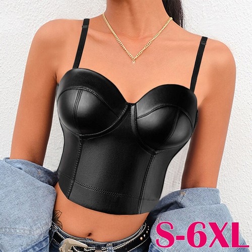 Women leather bustier crop - women,