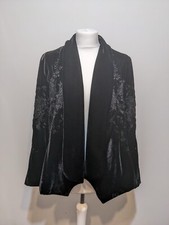 Zara black velvet embroidered - velvet,