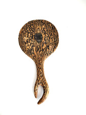 Vintage Faux Stag Deer Antler Dresser Vanity Hand Mirror Beveled Glass