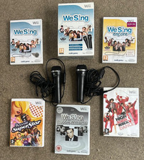 Wii Mic Bundle w/ 2 x Microphones + 5 Games, We Sing, Boogie, HSM Dance Nintendo