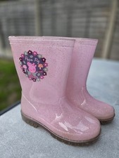 Girls Pink Peppa PIG Wellies Size 11 With Flashing Lights