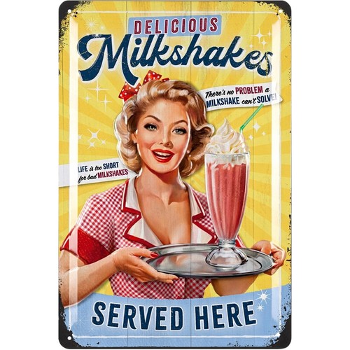 Vintage milkshakes metal tin - vintage,