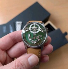 Christopher Ward C1 Bel Canto Verde Green. Bracelet, Leather 300 Limited Edition