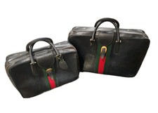 Set 2 Gucci Authentic Bag Leather Vintage Luggage Travel Bag Suitcase