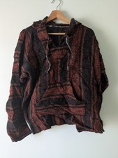 Vintage Hippie Baja Hoody Size L Festival Surfer Beach Party Mens Pre Loved