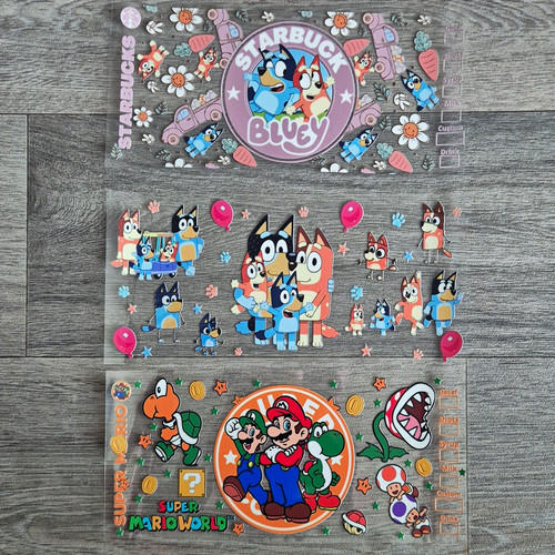 Bluey super mario vinyl wall - bluey,