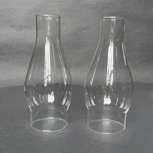 Pair glass chimney shade - glass,