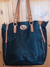 New Soft Bessie London Black Tan tote bag