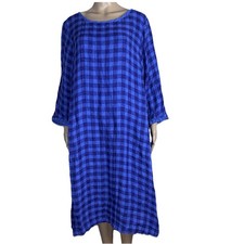 Sahara Plaid Check Linen Dress