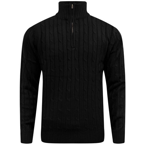 Mens cable knit half zip - half,