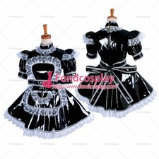 Sissy maid black pvc dress