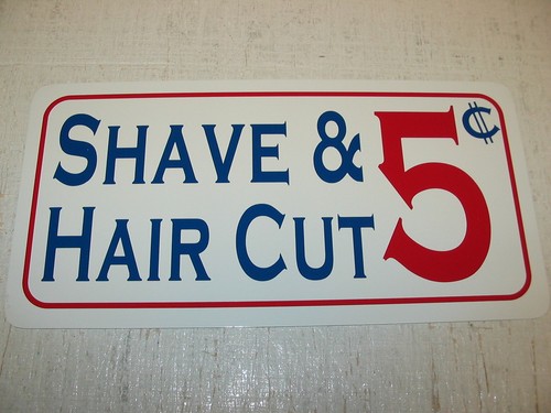 Shave hair cut sign - &,