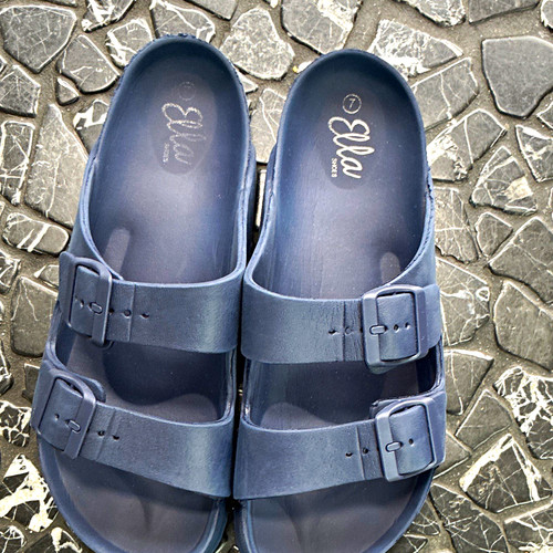 Ella blue slip sandals - blue,