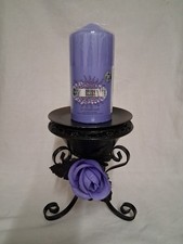 Pillar Candle And Holder, Black & Purple with Pillar Candle Stand Gothic